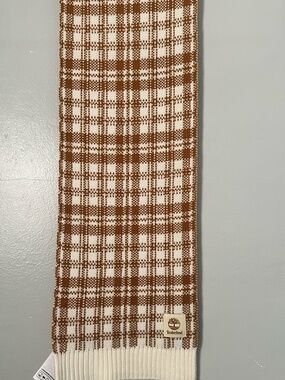 Timberland Brown and Cream Plaid Pattern Scraf